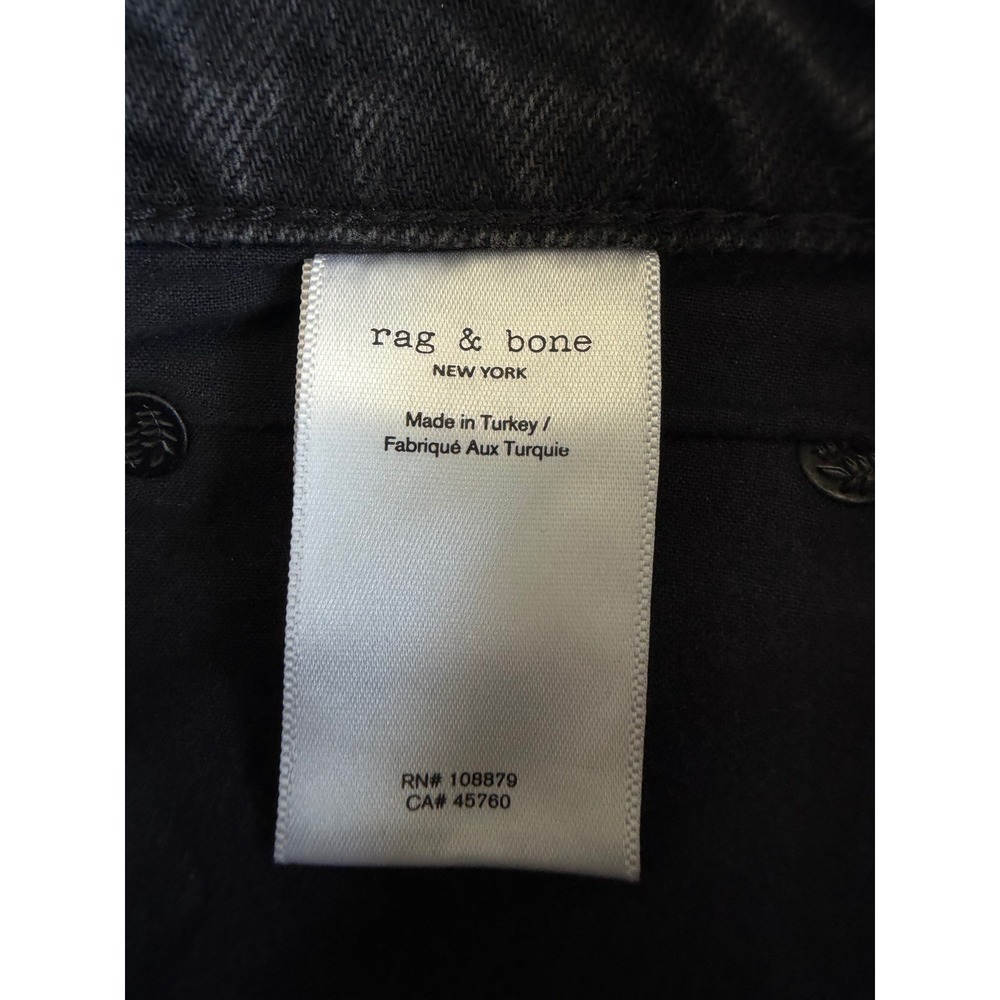 Rag & Bone Dre Low-Rise Slim Boyfriend Jeans Highland Black Raw Hem 29 - Picture 10 of 10